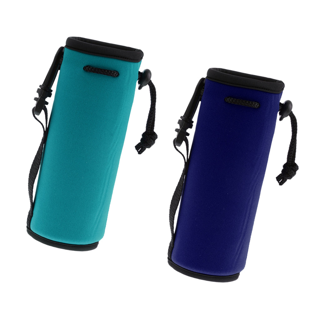 2Pcs Neoprene Insulated Water Drink Bottle Carrier Pouch Cover Sleeve Case