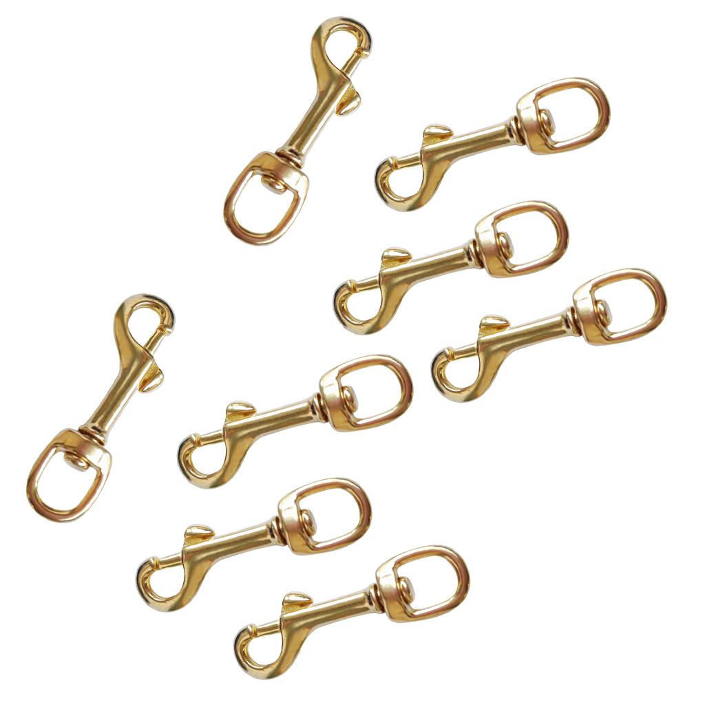 8 Pieces Brass Swivel Eye Bolt Snap Hook Clip for Underwater Scuba Diving