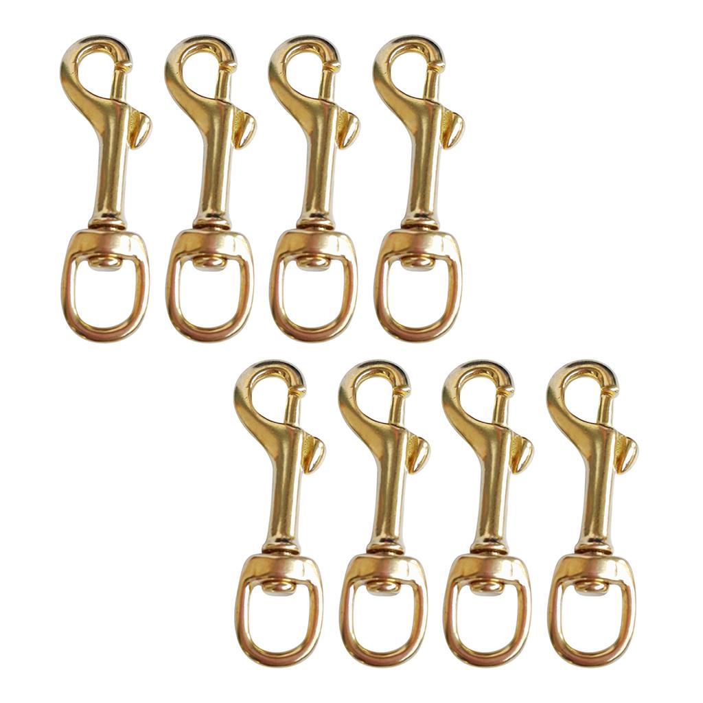 8 Pieces Brass Swivel Eye Bolt Snap Hook Clip for Underwater Scuba Diving
