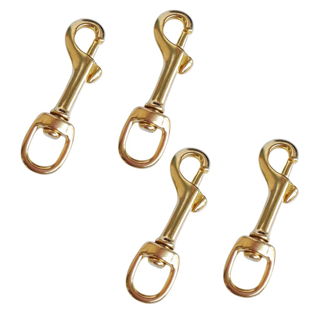 4 Pieces Brass Swivel Eye Bolt Snap Hook Clip for Underwater Scuba Diving