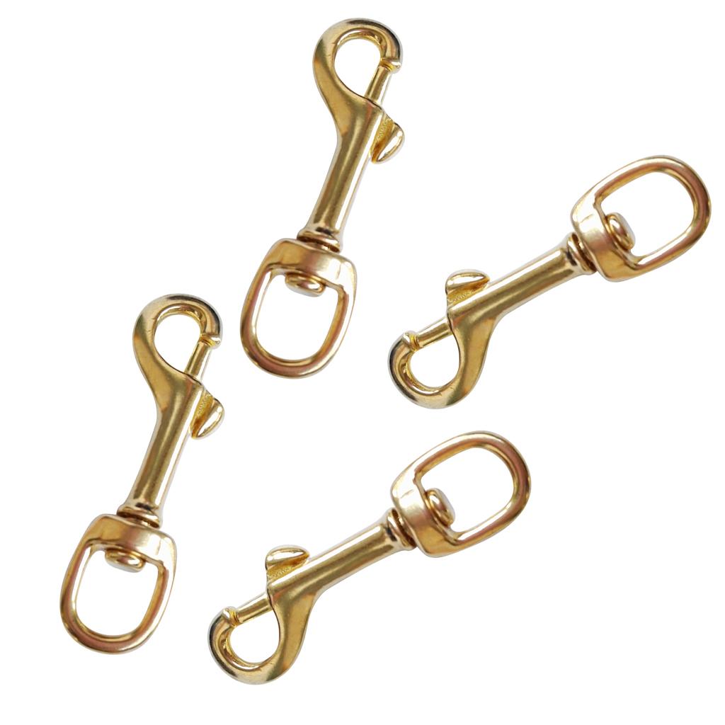 4 Pieces Brass Swivel Eye Bolt Snap Hook Clip for Underwater Scuba Diving