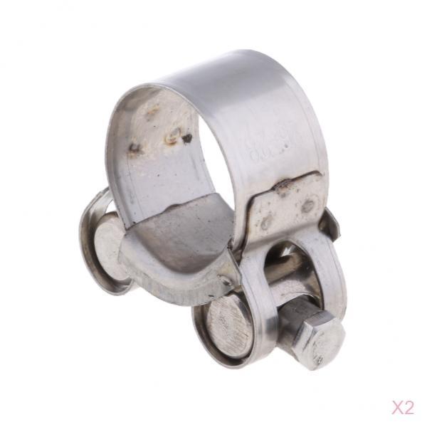 2Pcs Universal 26-28mm Motorcycle Exhaust Pipe Clamp Caliper Stainless Steel