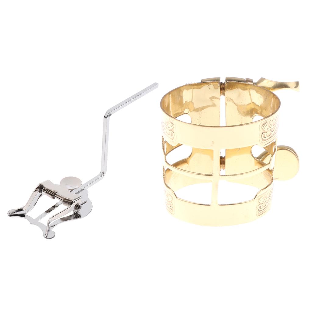 Alto Sax Metal Mouthpiece Pipe Clip Gold+Alto Sax Music Lyre Sax Lyre Clamp