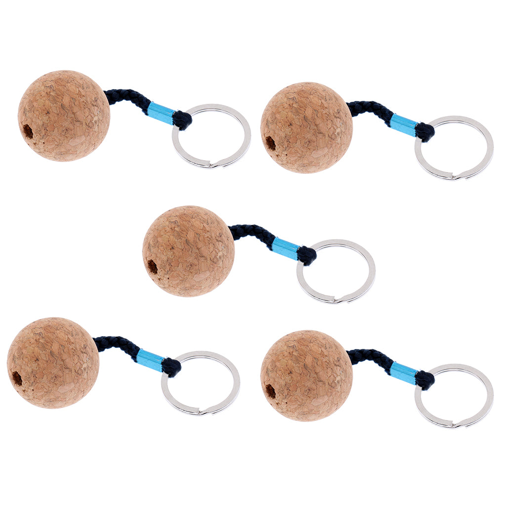 5PCS 3.5cm Floating Cork Keyring Water Buoyant Key Ring Marine Sailing Boat