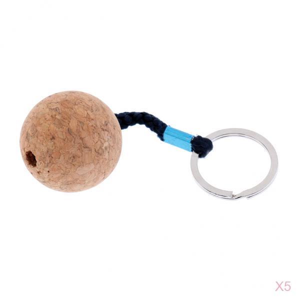 5PCS 3.5cm Floating Cork Keyring Water Buoyant Key Ring Marine Sailing Boat