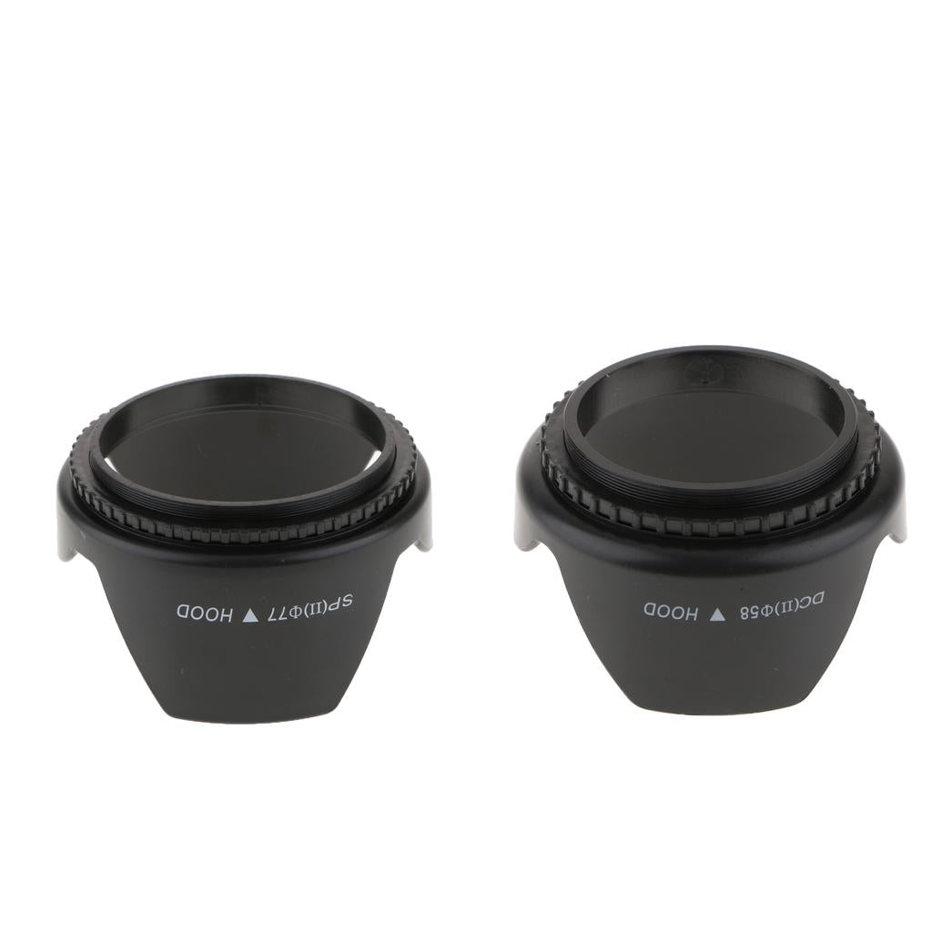 58mm 77mm Reversible Tulip Flower Crown Petal Shaped Camera Lens Hood