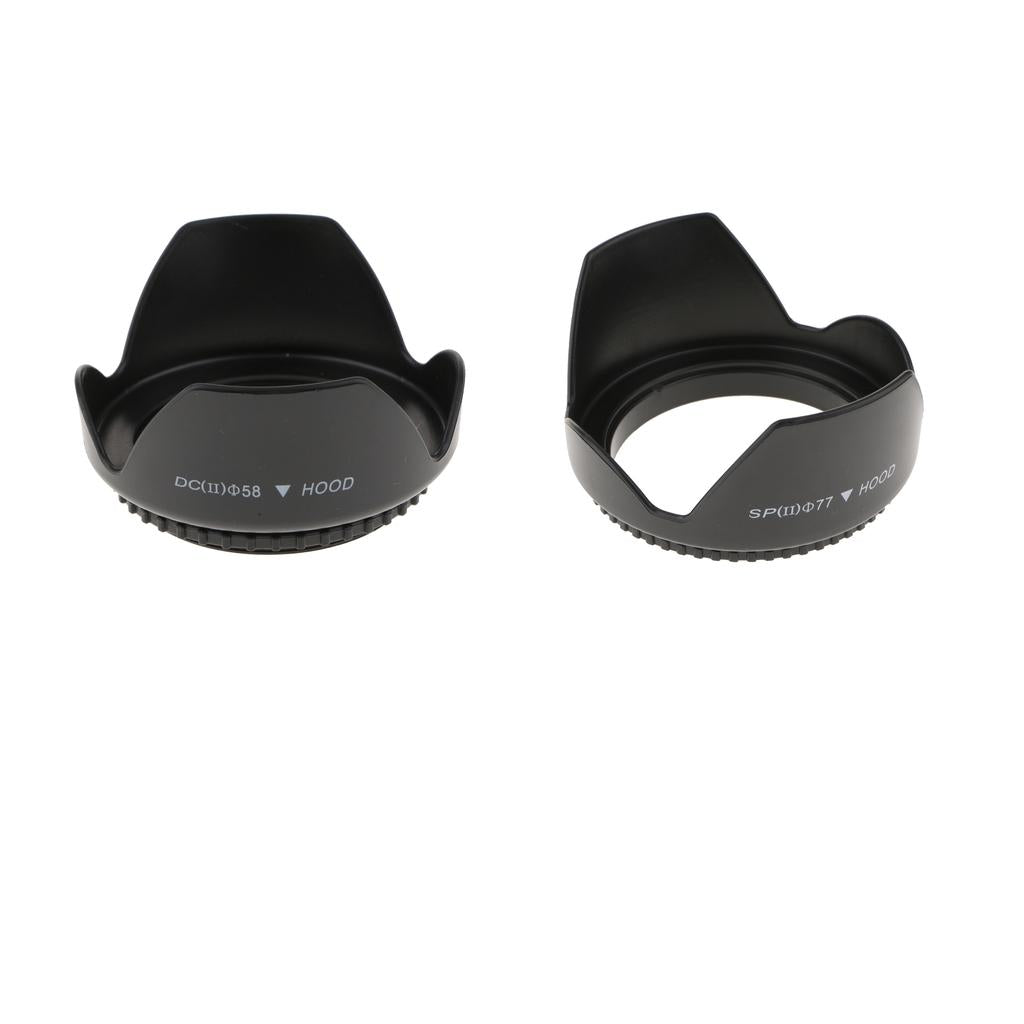 58mm 77mm Reversible Tulip Flower Crown Petal Shaped Camera Lens Hood