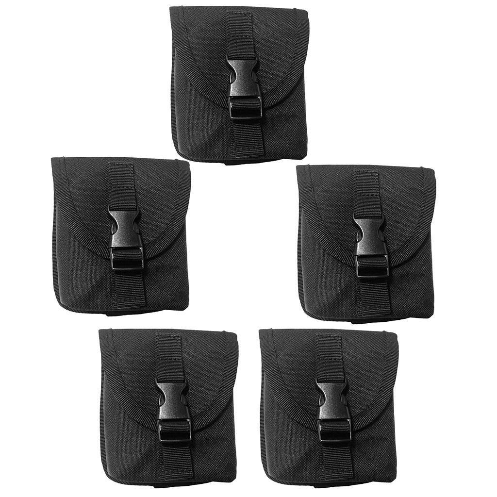 5 Pieces Scuba Diving Spare Weight Belt Pocket - Strong & Durable Black