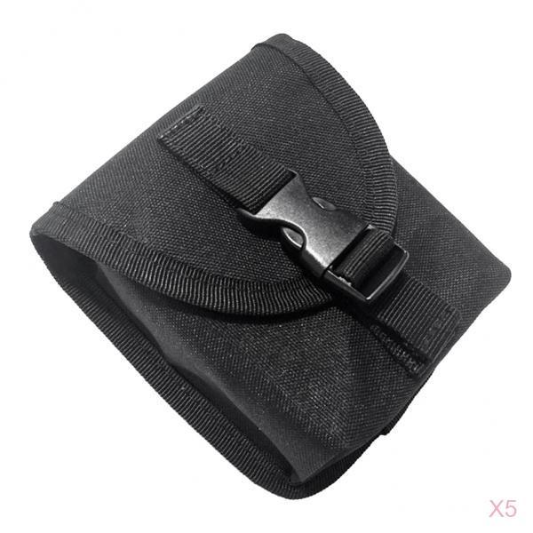 5 Pieces Scuba Diving Spare Weight Belt Pocket - Strong & Durable Black