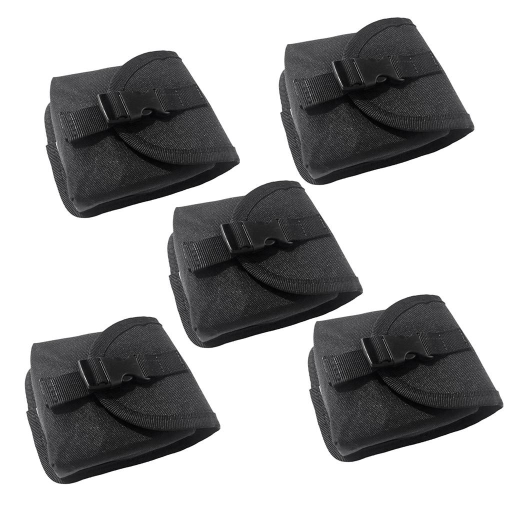 5 Pieces Scuba Diving Spare Weight Belt Pocket - Strong & Durable Black