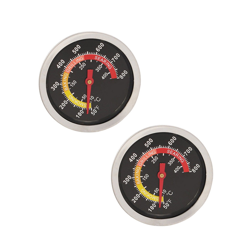 2Pcs BBQ Smoker Grill Thermometer Temperature Gauge 10-400 Degree