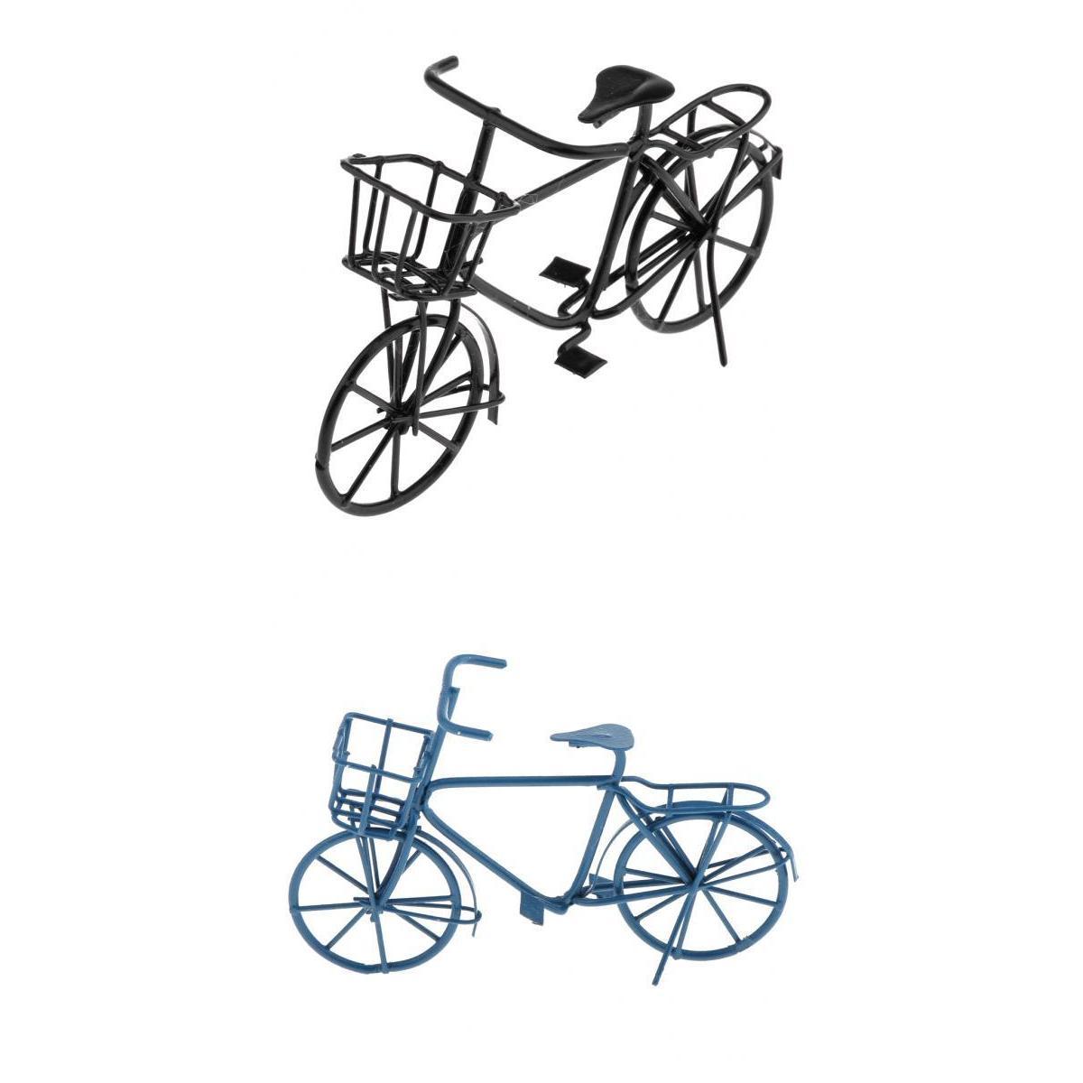 1:12 Scale Dollhouse Miniature Handmade Metal Bike Bycycle Model Blue&Black