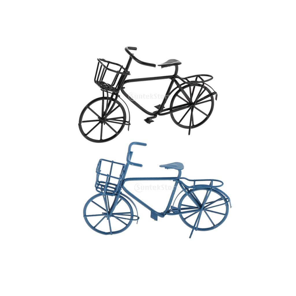 1:12 Scale Dollhouse Miniature Handmade Metal Bike Bycycle Model Blue&Black
