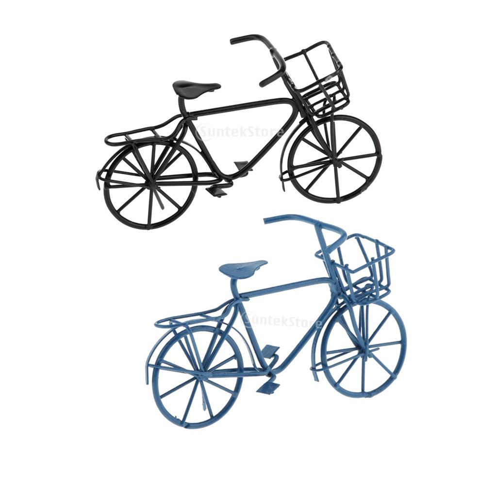 1:12 Scale Dollhouse Miniature Handmade Metal Bike Bycycle Model Blue&Black