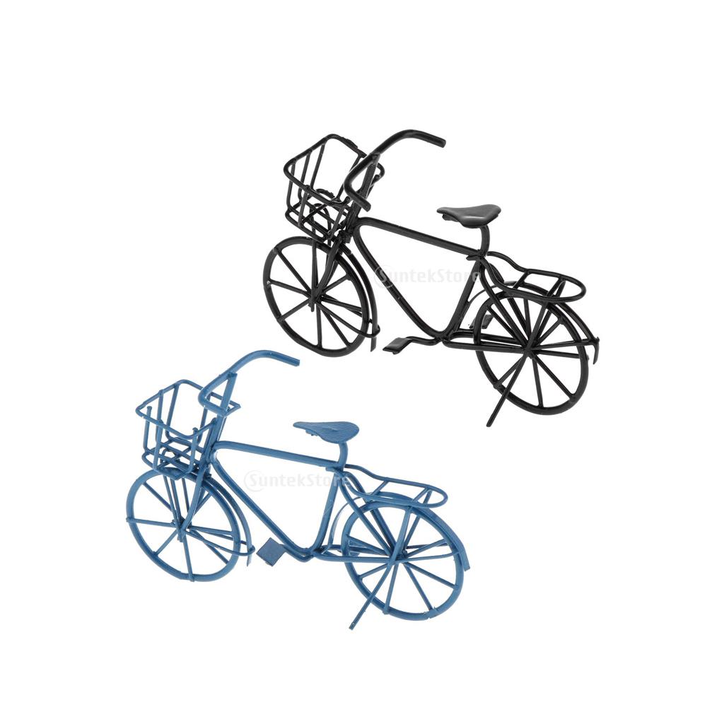 1:12 Scale Dollhouse Miniature Handmade Metal Bike Bycycle Model Blue&Black
