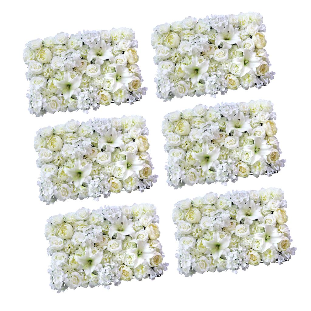 6x Artificial Rose Peony Lily Wall Panels Wedding Venue Decor Backdrops