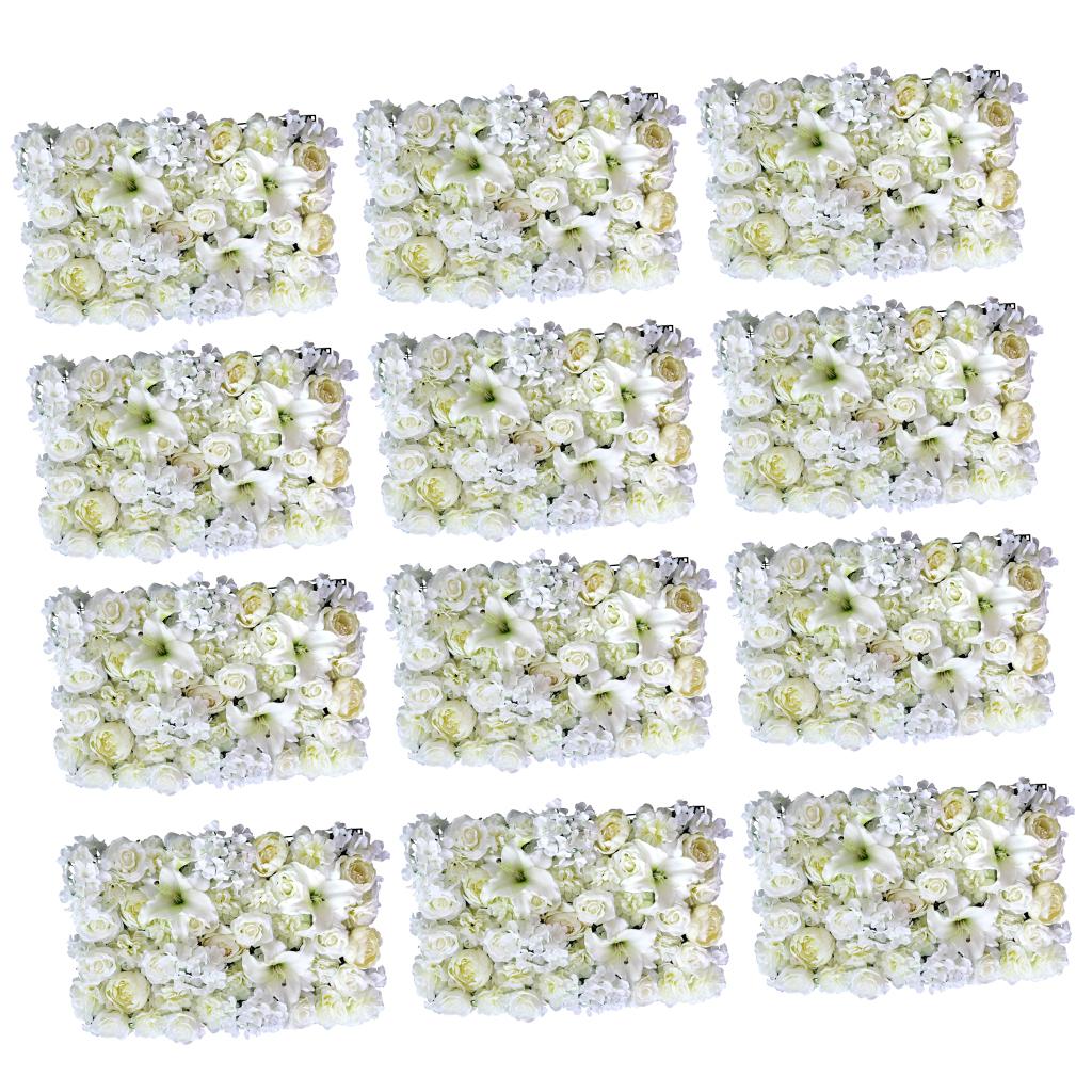 12x Artificial Rose Peony Lily Wall Panels Wedding Venue Decor Backdrops