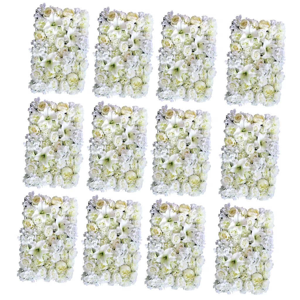 12x Artificial Rose Peony Lily Wall Panels Wedding Venue Decor Backdrops