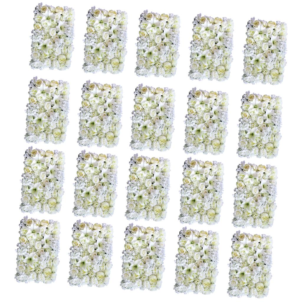 20x Artificial Rose Peony Lily Wall Panels Wedding Venue Decor Backdrops