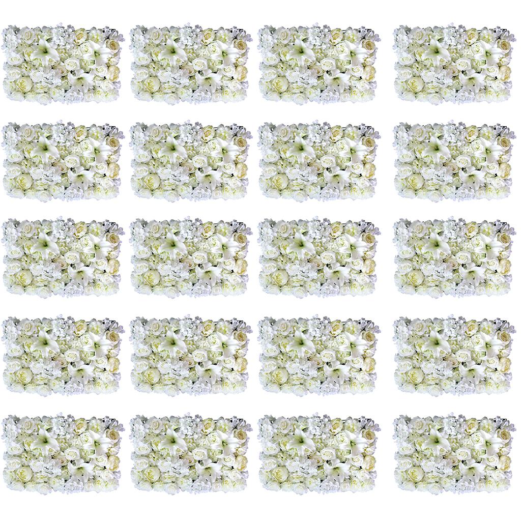 20x Artificial Rose Peony Lily Wall Panels Wedding Venue Decor Backdrops