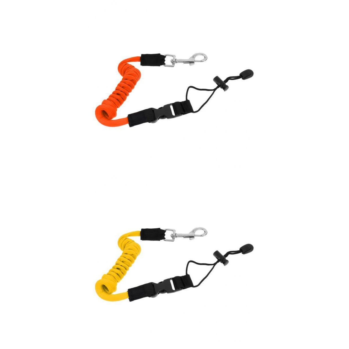 2PCS Safety Kayak Paddle Leash Fishing Rod Pole Coiled Lanyard Cord