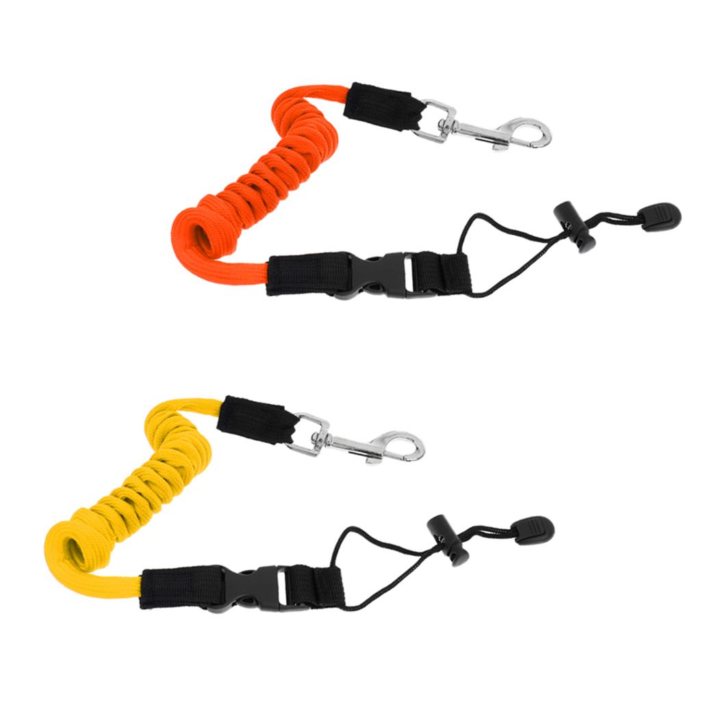 2PCS Safety Kayak Paddle Leash Fishing Rod Pole Coiled Lanyard Cord