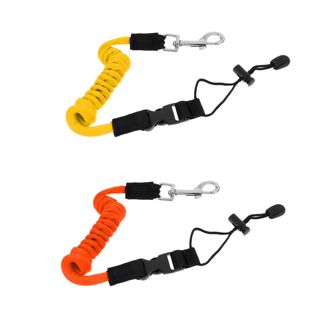 2PCS Safety Kayak Paddle Leash Fishing Rod Pole Coiled Lanyard Cord