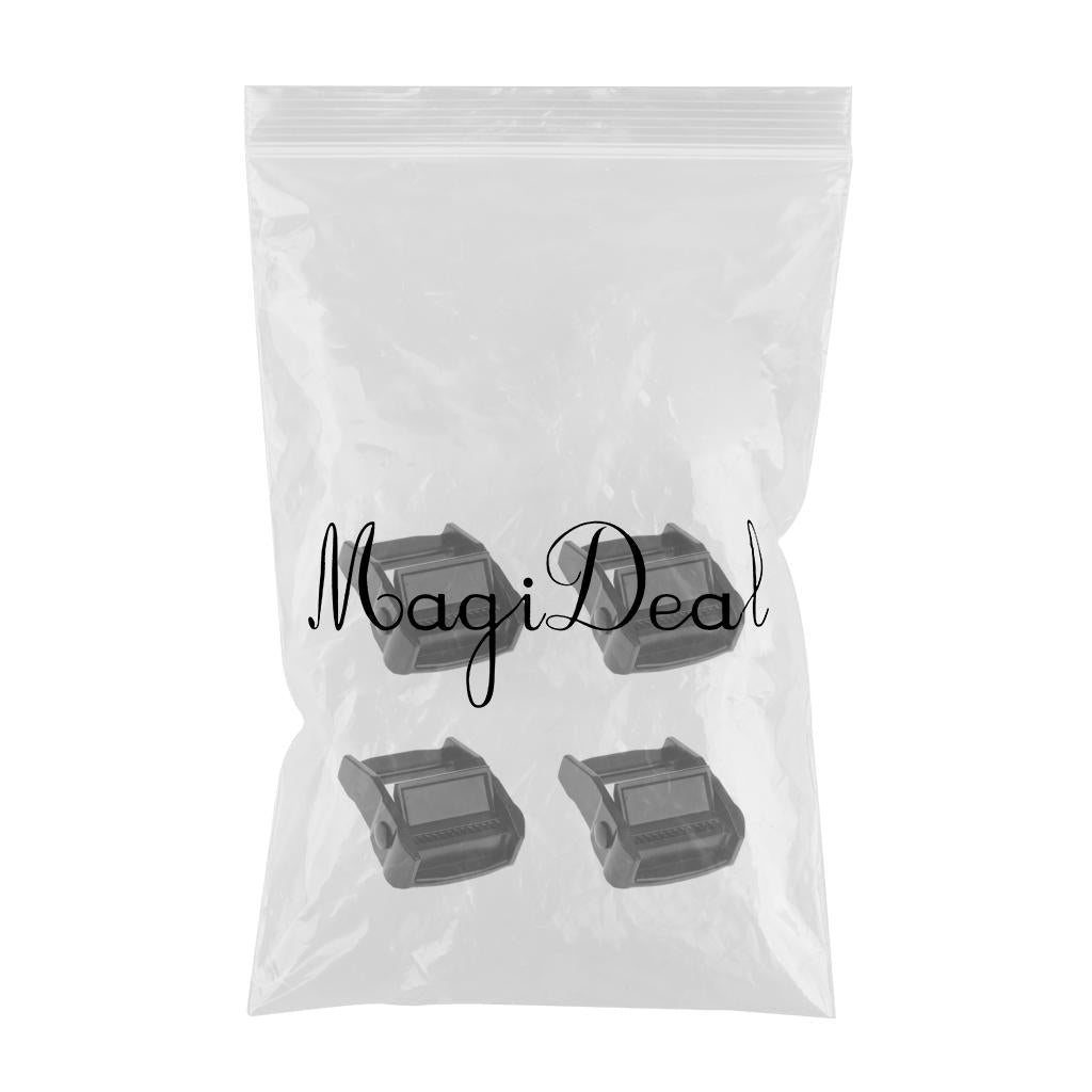 4PCS Kayak Canoe Carrier Cam Buckle Toggle Clip Strap Webbing Buckle Black