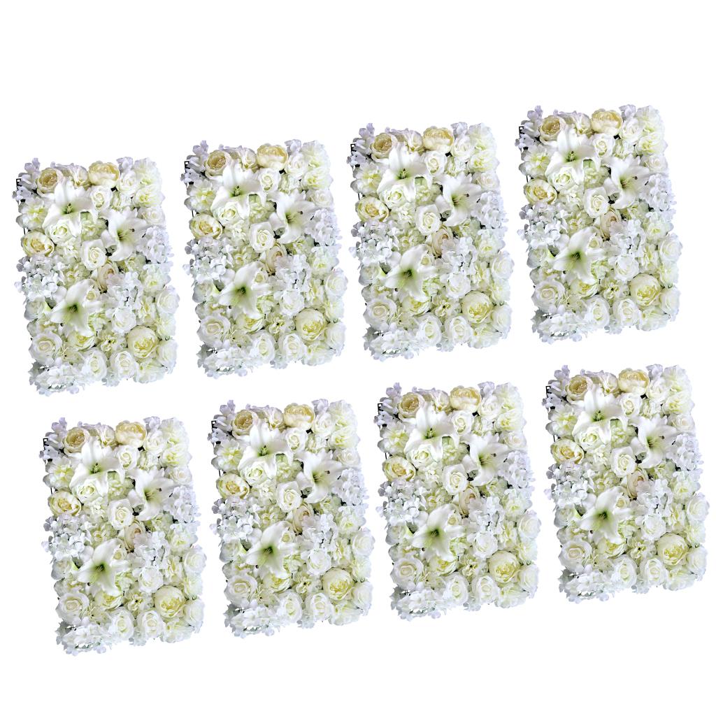 8x Artificial Rose Peony Lily Wall Panels Wedding Venue Decor Backdrops