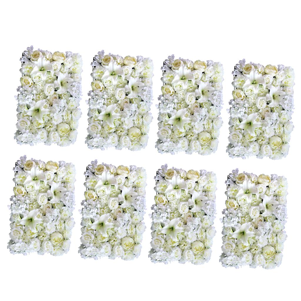 8x Artificial Rose Peony Lily Wall Panels Wedding Venue Decor Backdrops