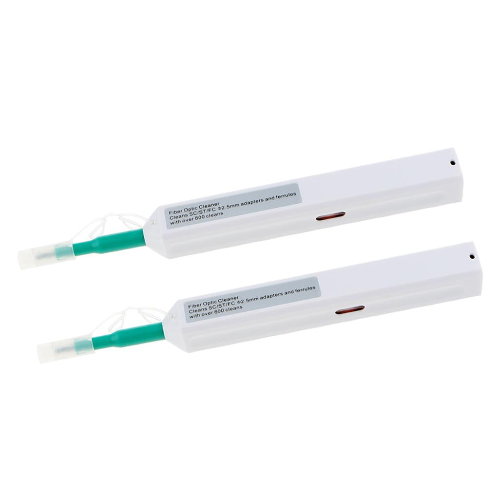 2 Pieces Fiber Optic Connector Cleaner Pen for 2.5mm SC ST and FC Connectors