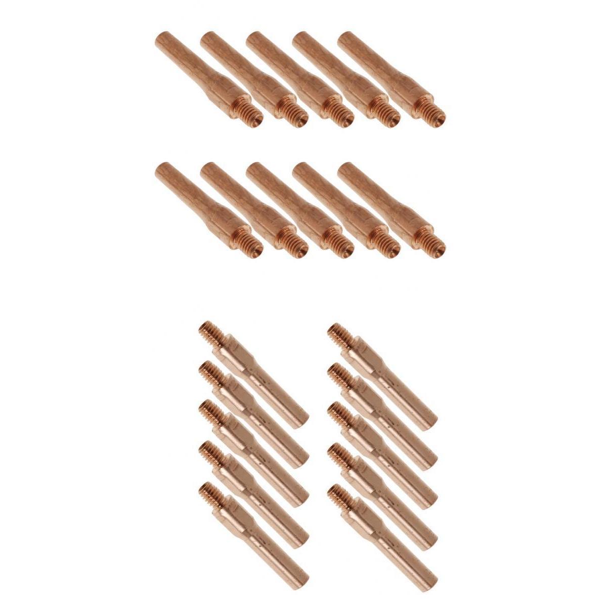 10 Pcs Red Copper Gas Shielded Weld Welding Contact Nozzle 0.8mm+1.0mm