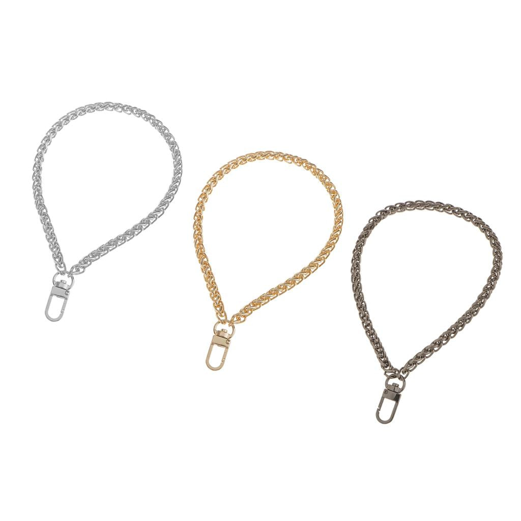 3 Pieces Metal Purse Handbag Chain Replacement Chain Strap Handle