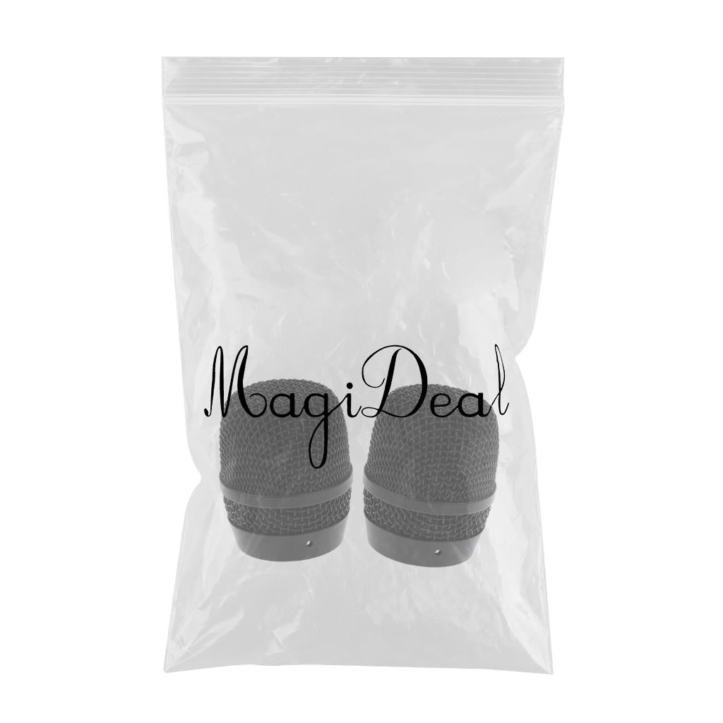 2 Pieces Steel Mesh Microphone Replacement Grill Heads