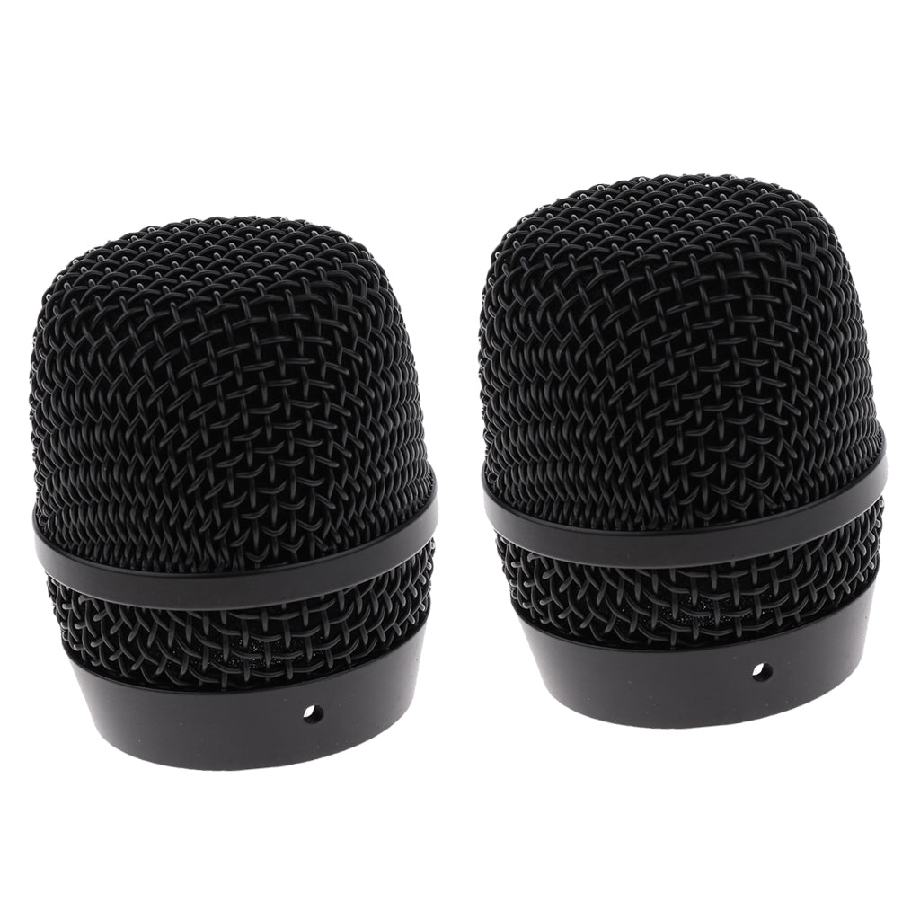 2 Pieces Steel Mesh Microphone Replacement Grill Heads