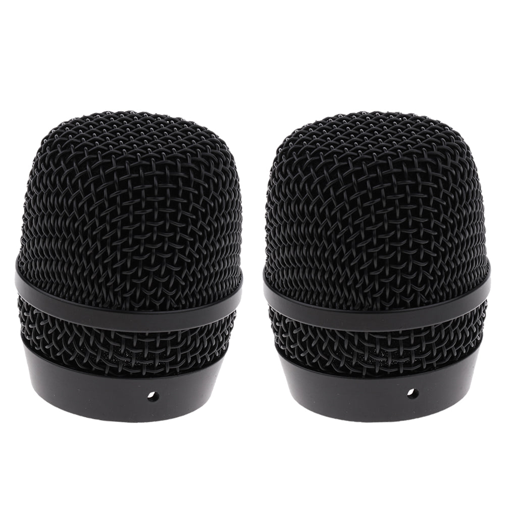 2 Pieces Steel Mesh Microphone Replacement Grill Heads