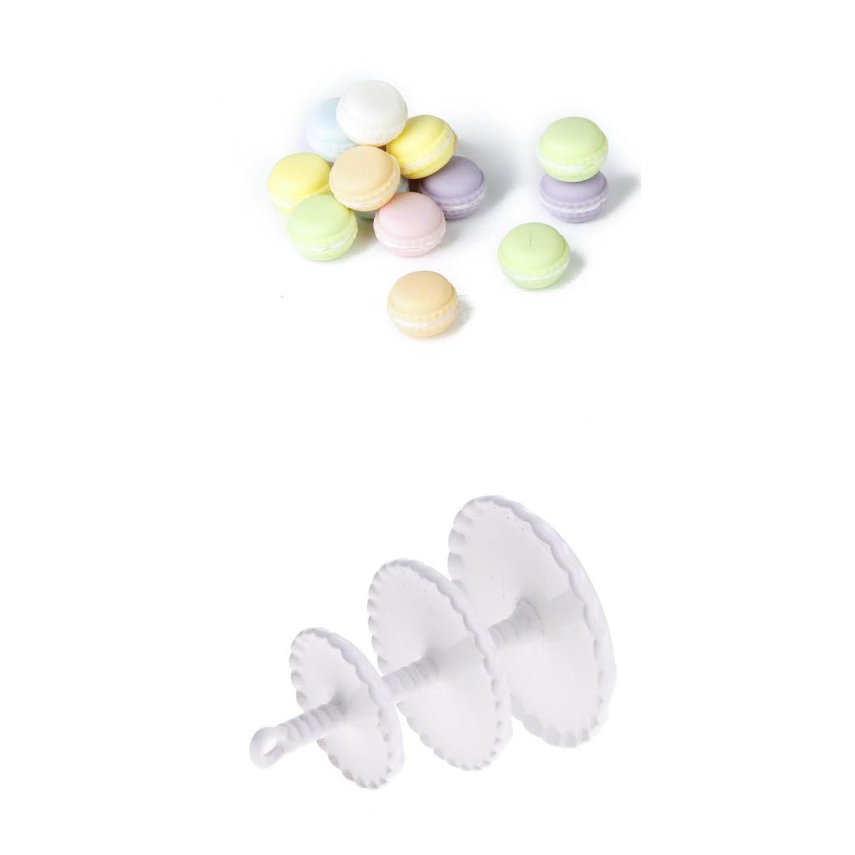 1/12 Dollhouse Miniature 3-layer Metal Snack Rack Stand+15pcs Cream Cakes