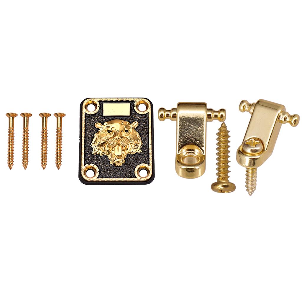1 Set Guitar Neck Plate with String Retainer for Electric Guitar Parts