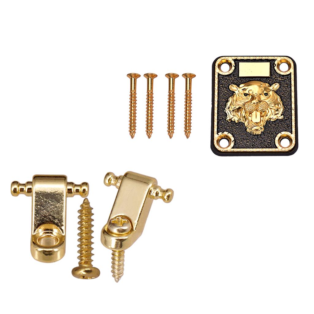 1 Set Guitar Neck Plate with String Retainer for Electric Guitar Parts