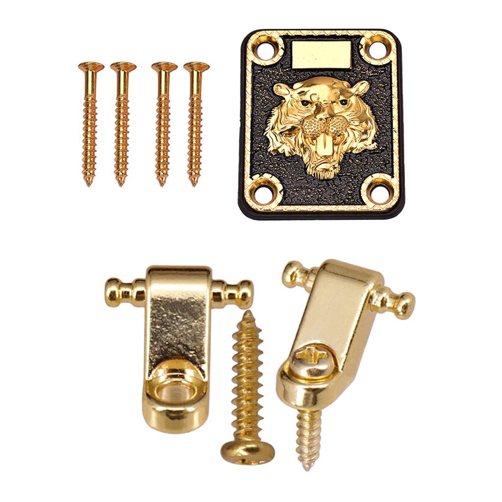 1 Set Guitar Neck Plate with String Retainer for Electric Guitar Parts