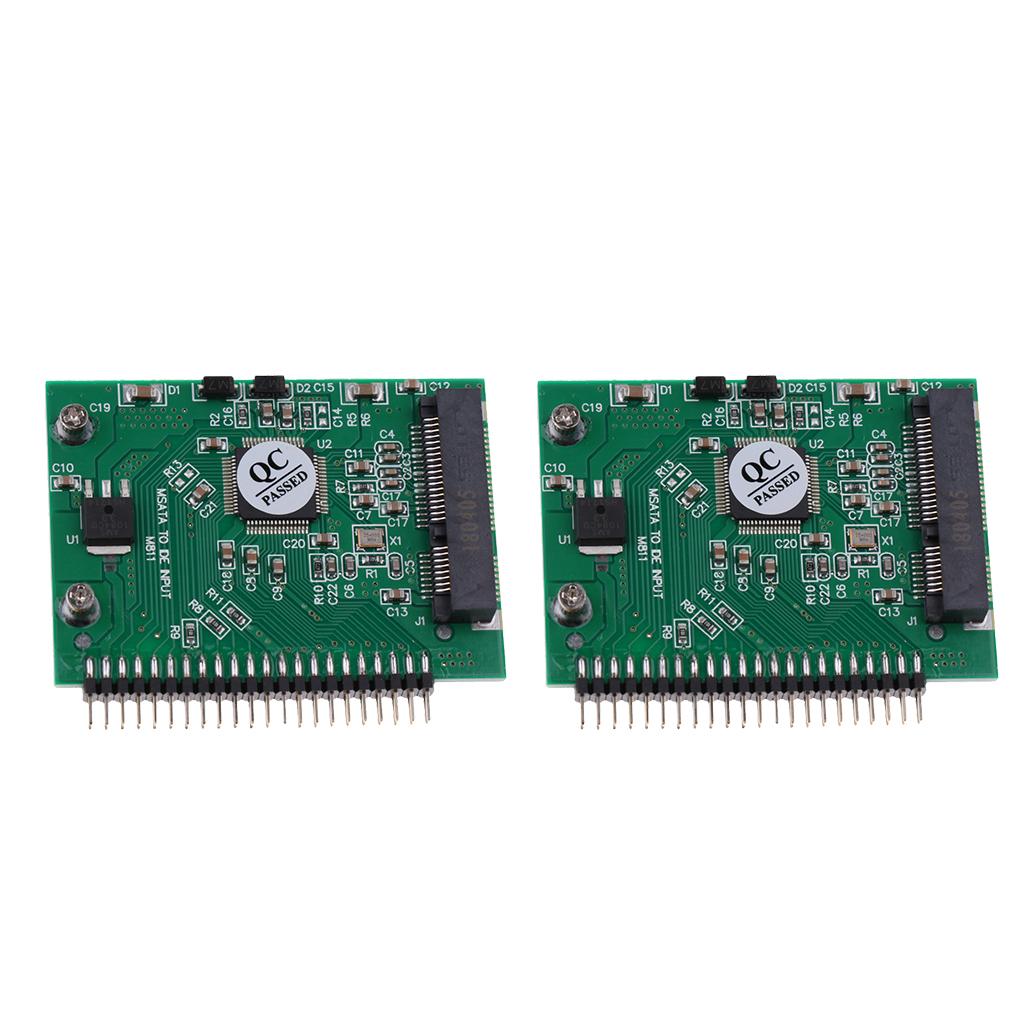 2x mSATA SSD to 2.5inch 44Pin Male IDE HDD Adapter Converter Card for Laptop
