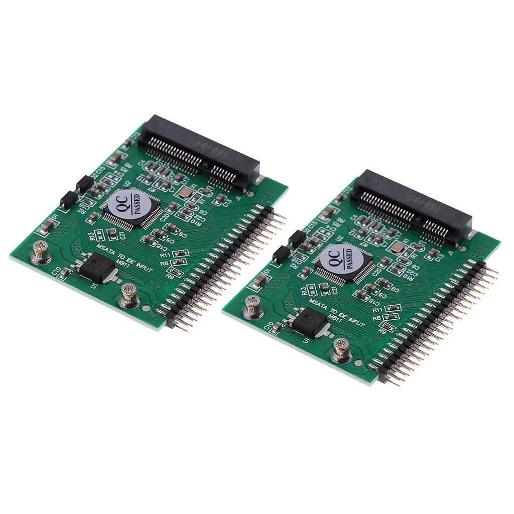 2x mSATA SSD to 2.5inch 44Pin Male IDE HDD Adapter Converter Card for Laptop