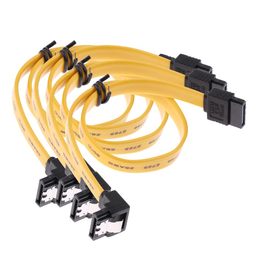 4x SATA III Data Drive Cable 6.0Gbps With Locking Latch 11.8''/30cm 90Degree
