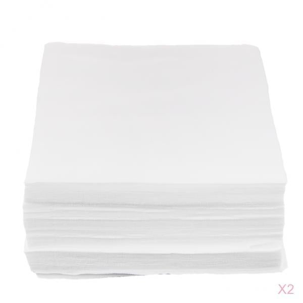 300Pcs Cleanroom Wiper Dustless Fiber Cloth Non-woven White 15x15CM 6''