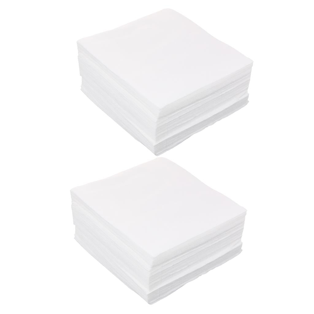 300Pcs Cleanroom Wiper Dustless Fiber Cloth Non-woven White 15x15CM 6''