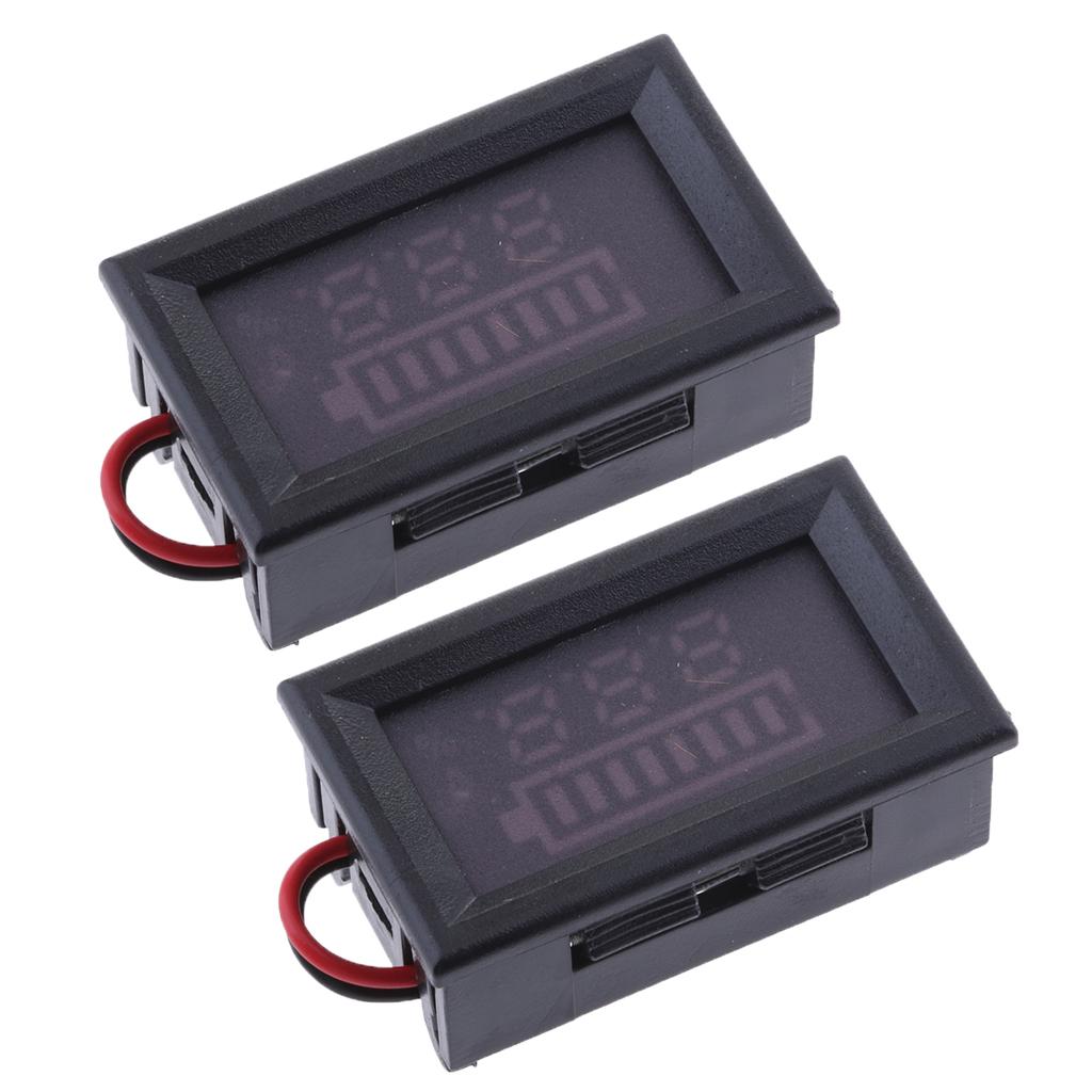 2x LCD Voltage Indicator Digital Voltmeter Lead Acid Battery Capacity 60V