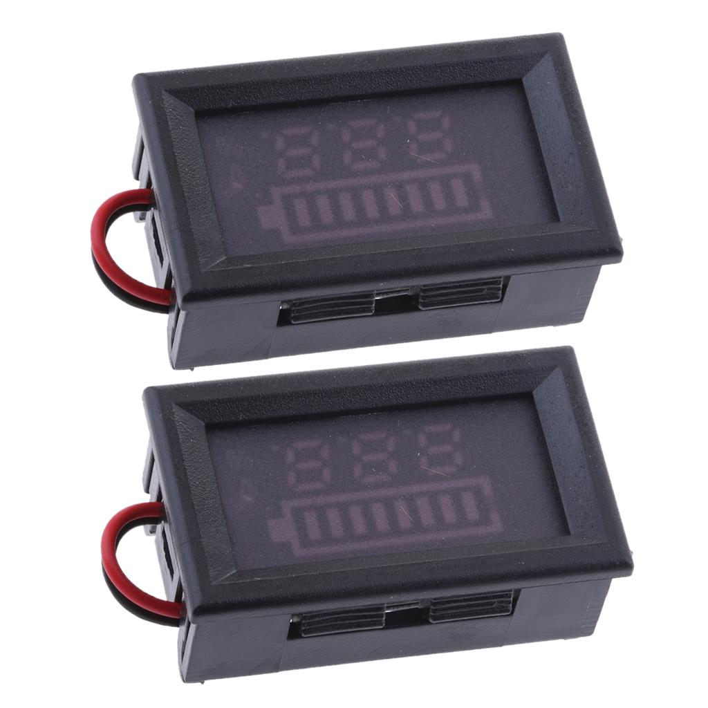 2x LCD Voltage Indicator Digital Voltmeter Lead Acid Battery Capacity 60V