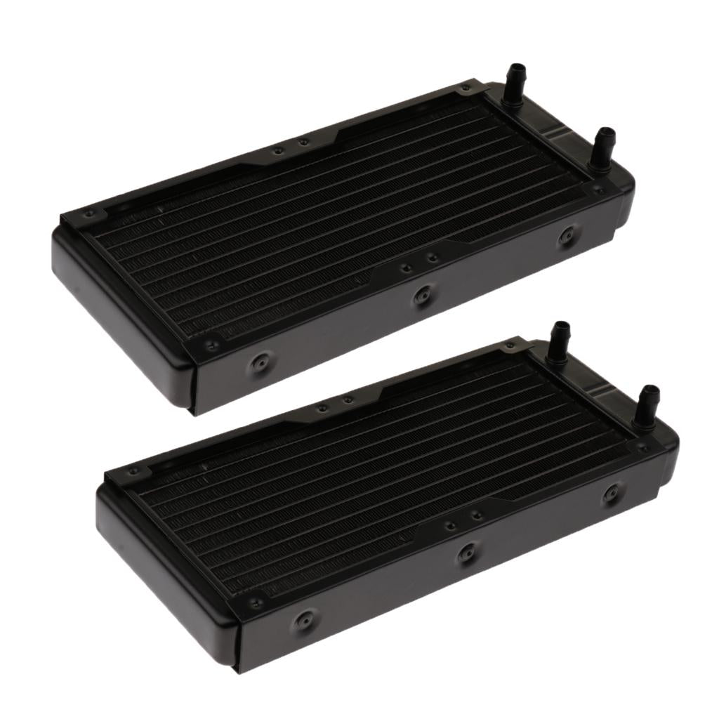 2xAluminum Radiator Water Heat Exchanger 10Pipe for CPU 240mm Straight mouth