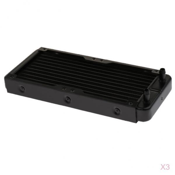 3xAluminum Radiator Water Heat Exchanger 10Pipe for CPU 240mm Straight mouth