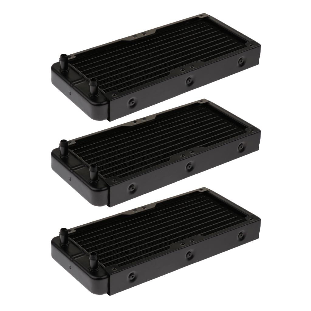 3xAluminum Radiator Water Heat Exchanger 10Pipe for CPU 240mm Straight mouth